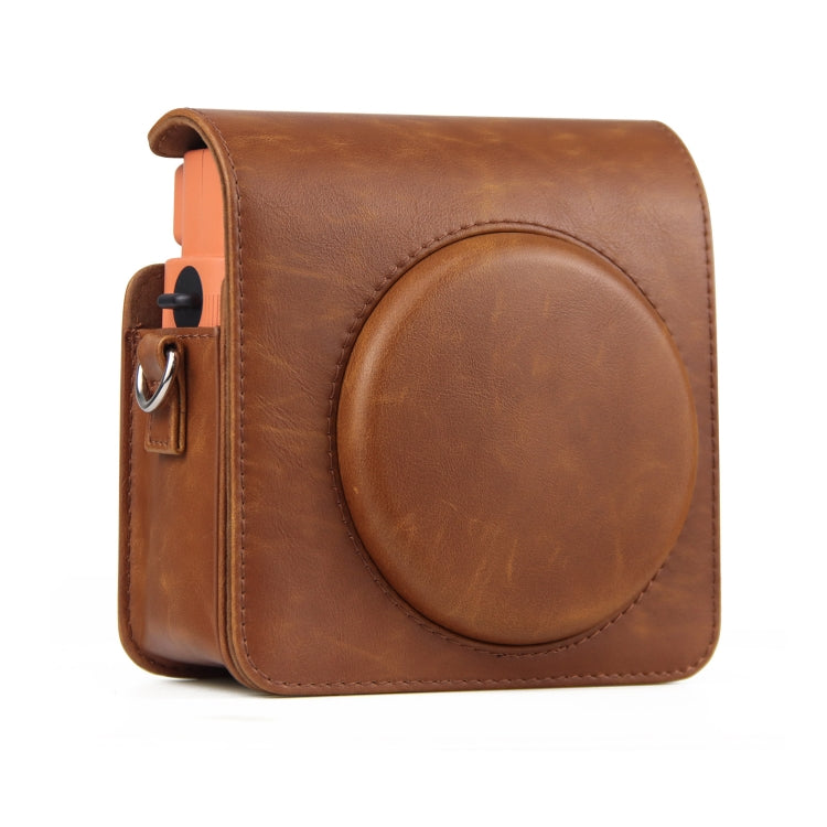 Full Body PU Leather Case Camera Bag with Strap for FUJIFILM instax Square SQ1 (Brown)