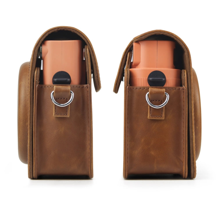 Full Body PU Leather Case Camera Bag with Strap for FUJIFILM instax Square SQ1 (Brown)