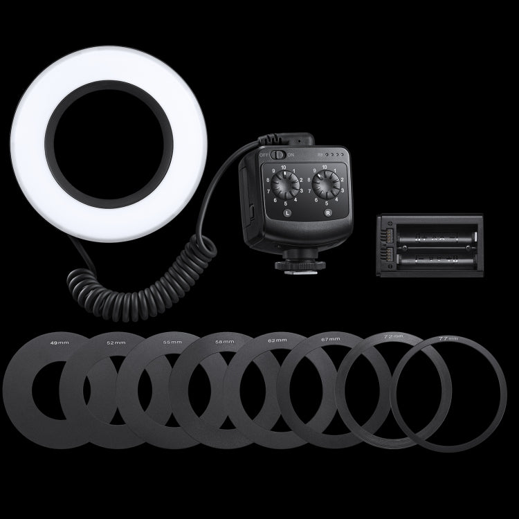 Godox Ring72 Macro Ring 48 LED Flash Light with 8 Different Size Adapter Rings(Black) - free shipping - PMC Jewellery - Order now!