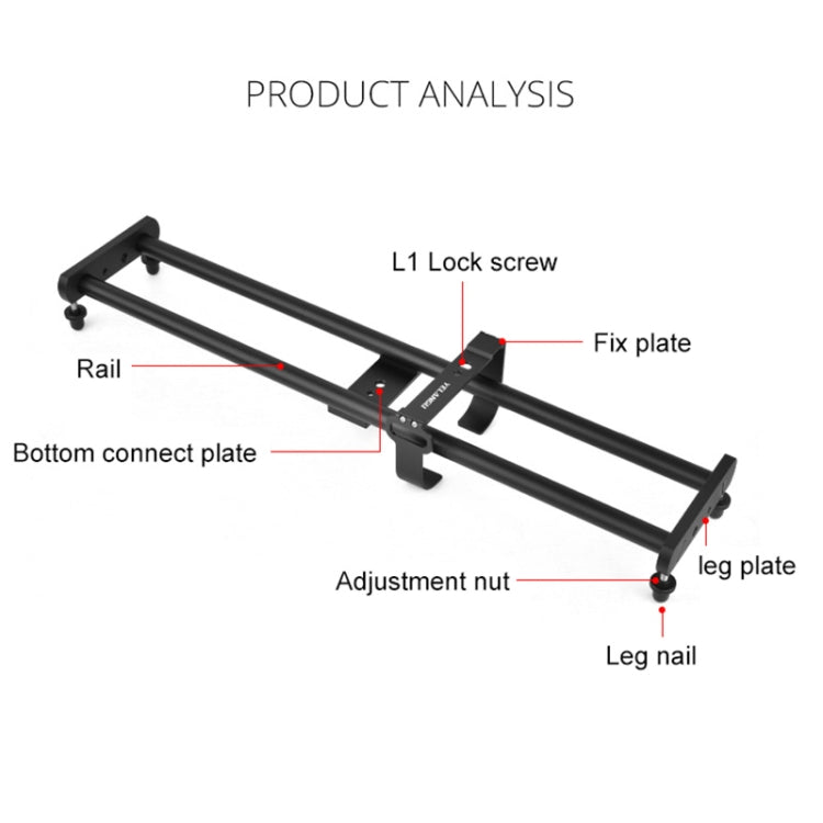 YELANGU L50E 60cm Splicing Camera Slider Dolly Rail + L5i Dolly Car - free shipping - PMC TechLife - Order now!