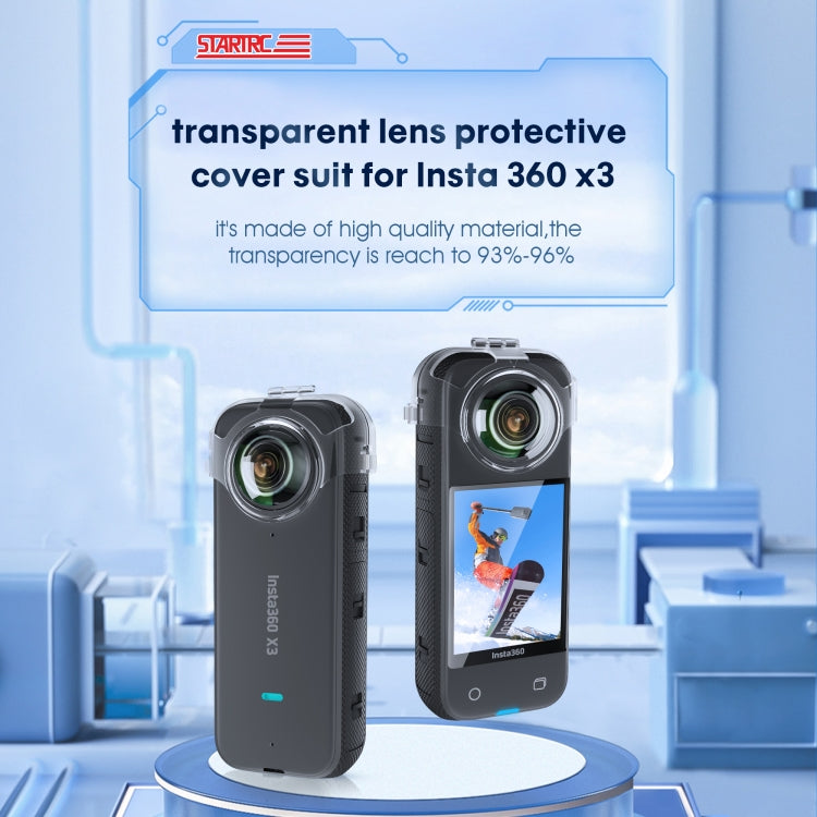 For Insta360 X3 STARTRC No Disassembly Transparent Lens Protection Cover(Transparent) - free shipping - PMC Jewellery - Order now!
