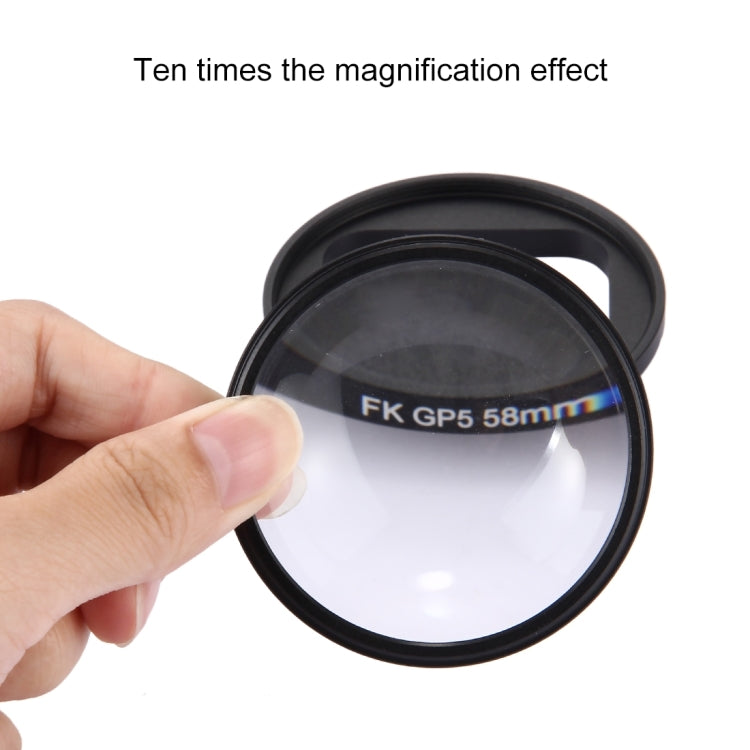 58mm 2 in 1 10X Close-Up Lens Filter for GoPro HERO7 Black/6 /5