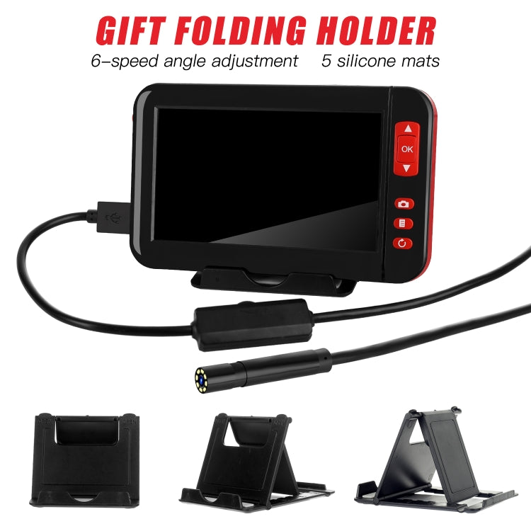 P20 4.3 Inch Screen Display HD1080P Inspection Endoscope with 8 LEDs, Length: 5m, Lens Diameter: 8mm, Hard Line - by PMC Jewellery | Online Shopping South Africa | PMC Jewellery