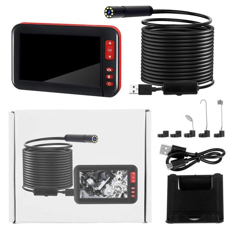P20 4.3 Inch Screen Display HD1080P Inspection Endoscope with 8 LEDs, Length: 5m, Lens Diameter: 8mm, Hard Line - by PMC Jewellery | Online Shopping South Africa | PMC Jewellery