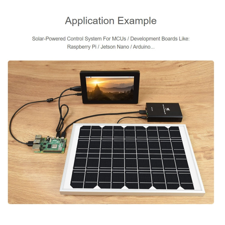 Waveshare Solar Power Manager, Embedded 10000mAh Li-Po Battery, Support 6V~24V Solar Panels (Black) - free shipping - PMC Jewellery - Order now!