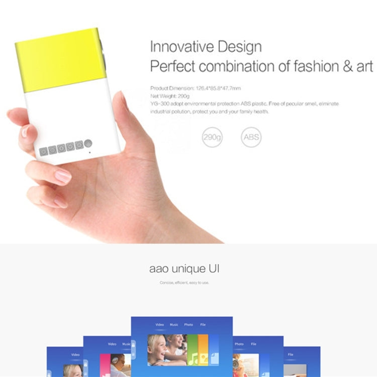 YG300 400LM Portable Mini Home Theater LED Projector with Remote Controller, Support HDMI, AV, SD, USB Interfaces(Black) - free shipping - PMC TechLife - Order now!