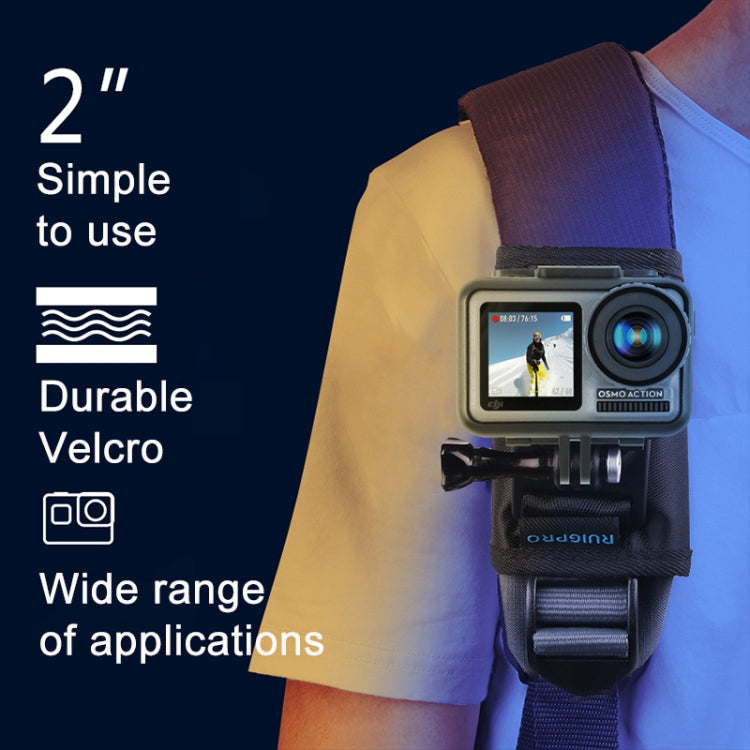 RUIGPRO Hook and Loop Fastener Backpack Rec-Mounts Clip Clamp Mount with Screw for GoPro HERO9 Black / HERO8 Black /7 /6 /5 /5 Session /4 Session /4 /3+ /3 /2 /1, DJI Osmo Action, Xiaoyi and Other Action Cameras(Black) - by RUIGPRO | Online Shopping South Africa | PMC Jewellery