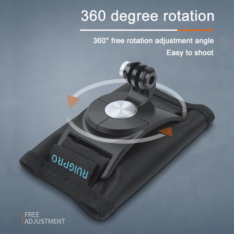 RUIGPRO Hook and Loop Fastener Backpack Rec-Mounts Clip Clamp Mount with Screw for GoPro HERO9 Black / HERO8 Black /7 /6 /5 /5 Session /4 Session /4 /3+ /3 /2 /1, DJI Osmo Action, Xiaoyi and Other Action Cameras(Black) - by RUIGPRO | Online Shopping South Africa | PMC Jewellery