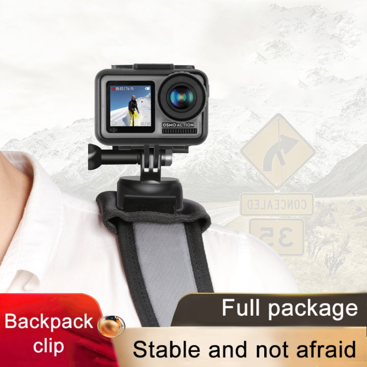 RUIGPRO Hook and Loop Fastener Backpack Rec-Mounts Clip Clamp Mount with Screw for GoPro HERO9 Black / HERO8 Black /7 /6 /5 /5 Session /4 Session /4 /3+ /3 /2 /1, DJI Osmo Action, Xiaoyi and Other Action Cameras(Black) - by RUIGPRO | Online Shopping South Africa | PMC Jewellery