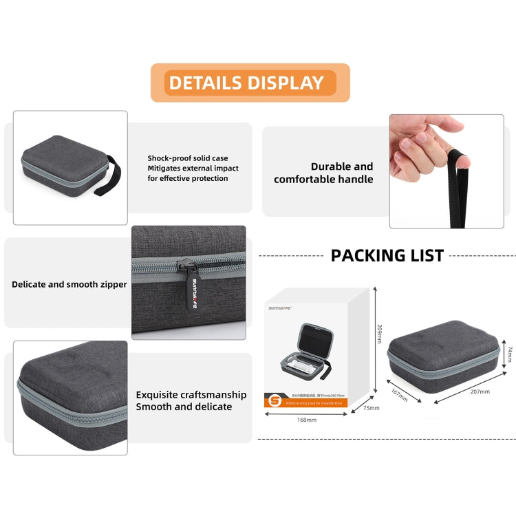 For Insta360 Flow Gimbal Sunnylife Portable Storage Bag Box (Grey) - Others by Sunnylife | Online Shopping South Africa | PMC TechLife | Buy Now Pay Later Mobicred