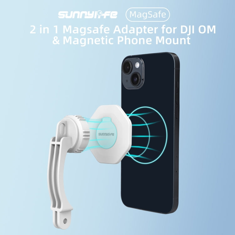 For DJI OM6 / 5 / 4 / 4 SE Sunnylife ZJ561 Magsafe Adapter Phone Holder (White) - by Sunnylife | Online Shopping South Africa | PMC Jewellery | Buy Now Pay Later Mobicred