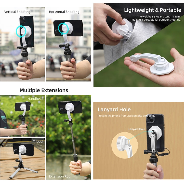 For DJI OM6 / 5 / 4 / 4 SE Sunnylife ZJ561 Magsafe Adapter Phone Holder (White) - by Sunnylife | Online Shopping South Africa | PMC Jewellery | Buy Now Pay Later Mobicred