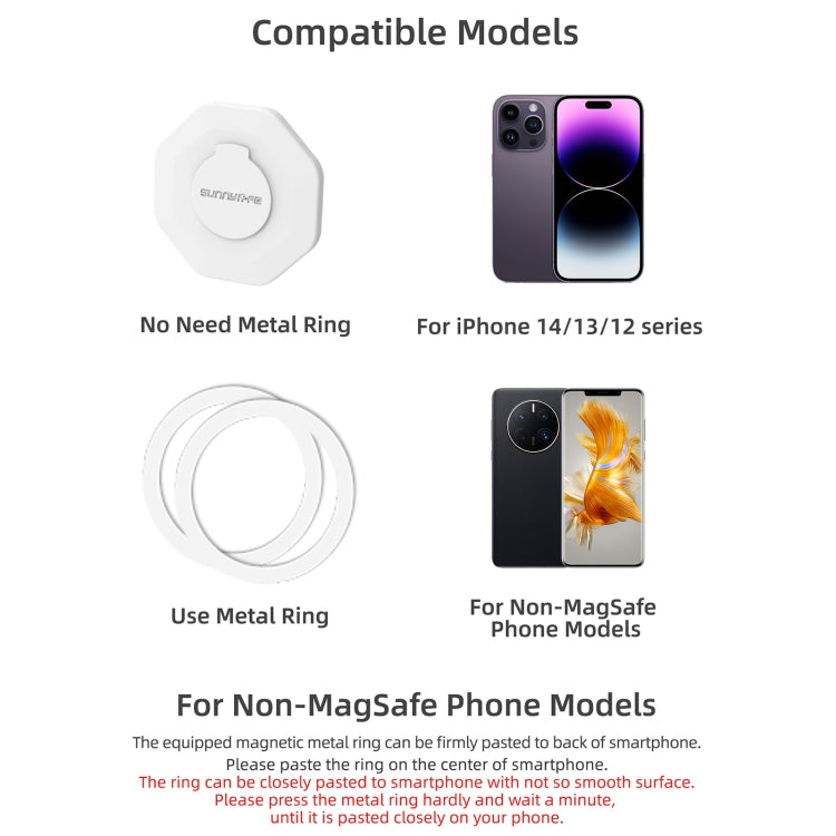 For DJI OM6 / 5 / 4 / 4 SE Sunnylife ZJ561 Magsafe Adapter Phone Holder (White) - by Sunnylife | Online Shopping South Africa | PMC Jewellery | Buy Now Pay Later Mobicred