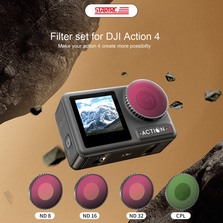 For DJI Action 4 STARTRC 4 in 1 ND8 + ND16 + ND32 + CPL Lens Filter - free shipping - PMC Jewellery - Order now!