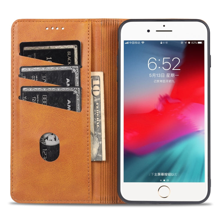 AZNS Magnetic Calf Texture Horizontal Flip Leather Case with Card Slots & Holder & Wallet For iPhone 8 / 7(Black)