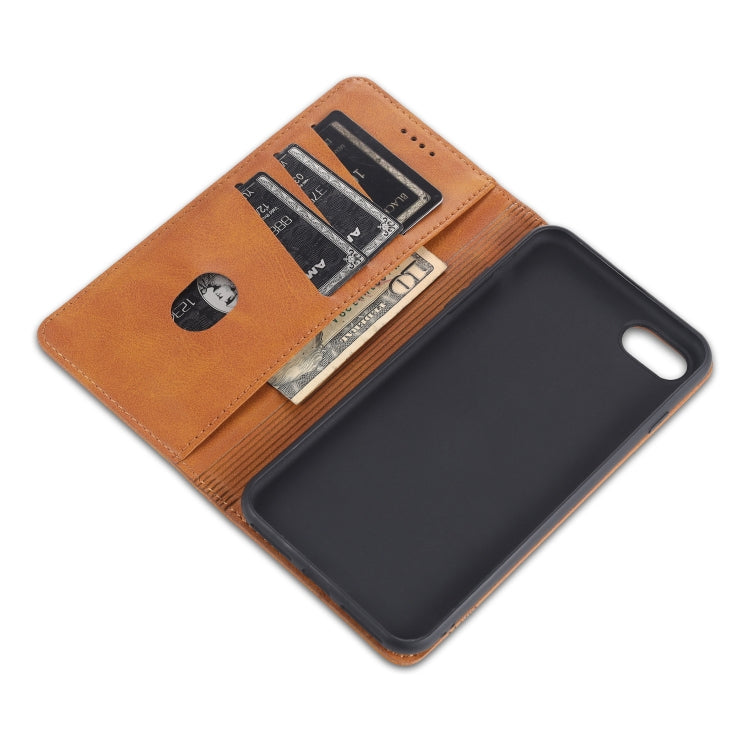 AZNS Magnetic Calf Texture Horizontal Flip Leather Case with Card Slots & Holder & Wallet For iPhone 8 / 7(Black)