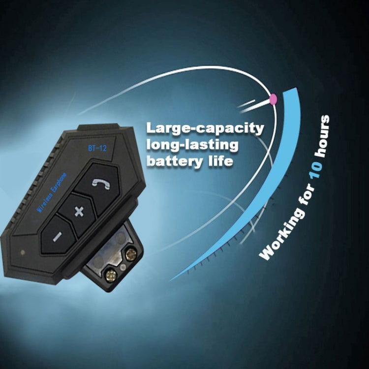 BT12 Motorcycle Helmet Bluetooth Headset Motorcycle Intercom Bluetooth Headset - Motorcycle Walkie Talkie by PMC Jewellery | Online Shopping South Africa | PMC Jewellery | Buy Now Pay Later Mobicred