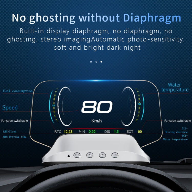 C3 OBD2 + GPS Mode Car Head-up Display HUD Overspeed / Speed / Water Temperature Too High / Voltage Too Low / Engine Failure Alarm / Fatigue Driving Reminder / Navigation Function - free shipping - PMC Jewellery - Order now!