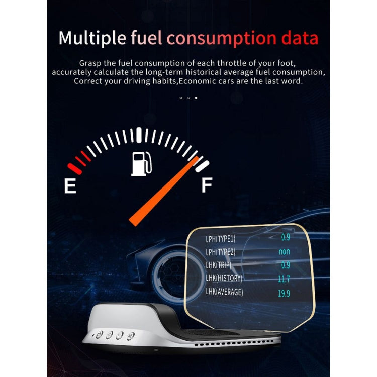 C3 OBD2 + GPS Mode Car Head-up Display HUD Overspeed / Speed / Water Temperature Too High / Voltage Too Low / Engine Failure Alarm / Fatigue Driving Reminder / Navigation Function - free shipping - PMC Jewellery - Order now!