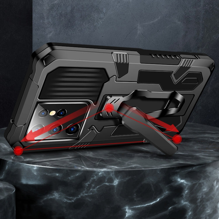 For Samsung Galaxy S21 Ultra 5G Machine Armor Warrior Shockproof PC + TPU Protective Case(Black)