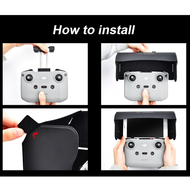 STARTRC 1108859 Dedicated Foldable Remote Control Magnetic Sunshade Anti-reflective Plate for DJI Mini 2 / Mavic Air 2 / Air 2S(Black)