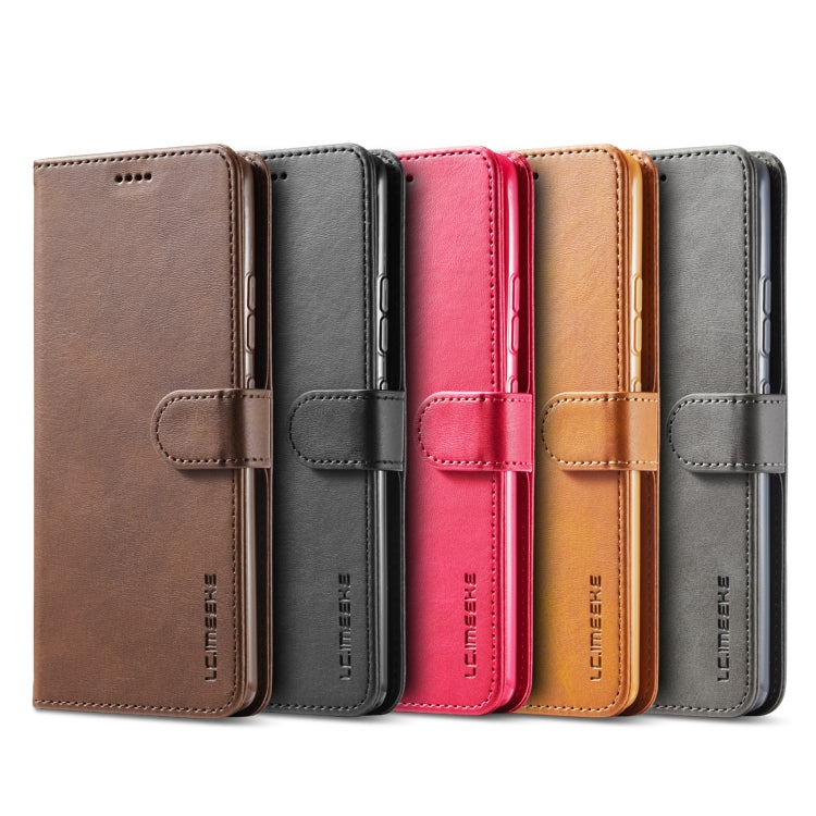For Samsung Galaxy S21 Ultra 5G LC.IMEEKE Calf Texture Horizontal Flip Leather Case with Holder & Card Slots & Wallet(Black)