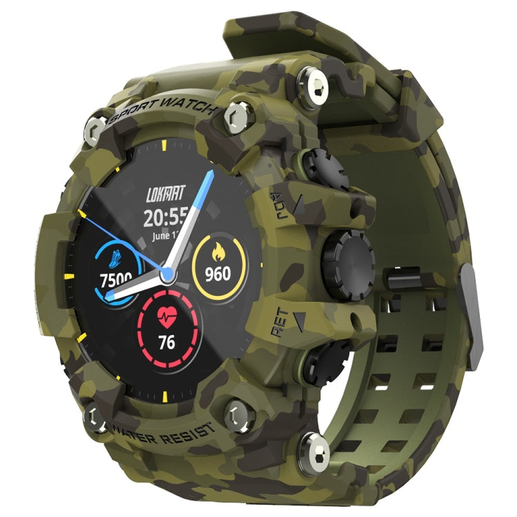 Lokmat ATTACK 1.28 inch TFT LCD Screen Smart Watch, Support Sleep Monitor / Heart Rate Monitor / Blood Pressure Monitor(Camouflage Green) - free shipping - PMC Jewellery - Order now!