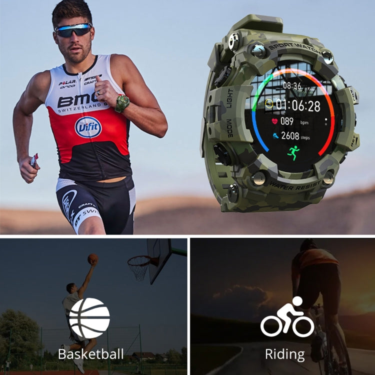 Lokmat ATTACK 1.28 inch TFT LCD Screen Smart Watch, Support Sleep Monitor / Heart Rate Monitor / Blood Pressure Monitor(Camouflage Green)