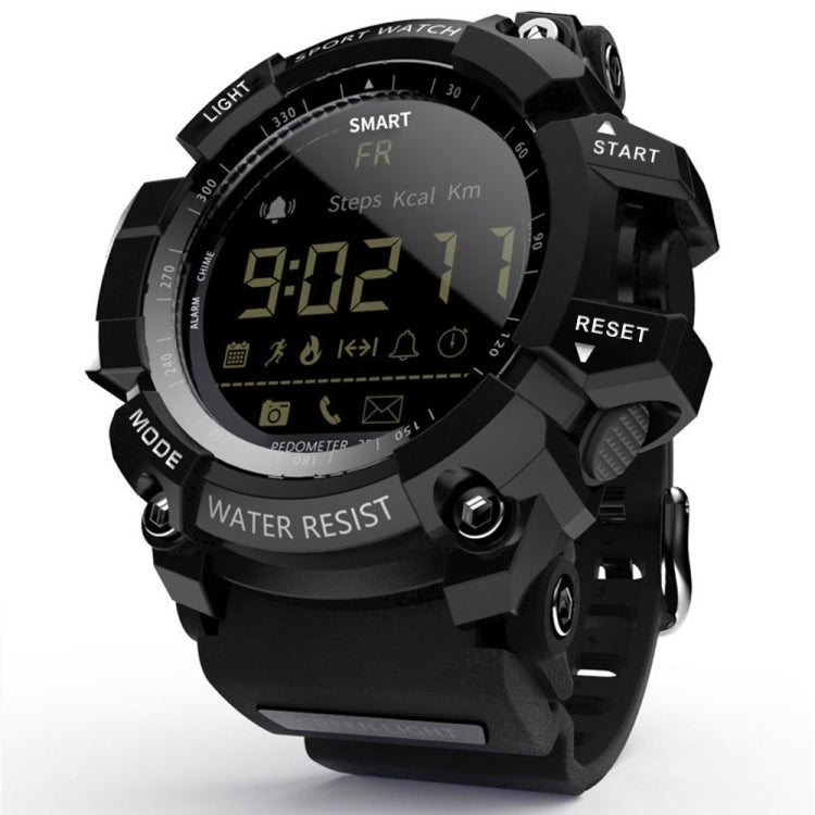 Lokmat MK16 LCD Screen 50m Waterproof Smart Watch, Support Information Reminder / Remote Camera / Walking Motion Monitor(Black) - free shipping - PMC Jewellery - Order now!