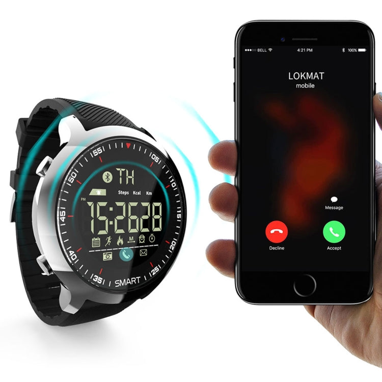 Lokmat MK18 1.1 inch Circle Screen IP68 Water-resistant Smart Watch, Support Information Reminder / Remote Camera / Walking Motion Monitor(Silver)