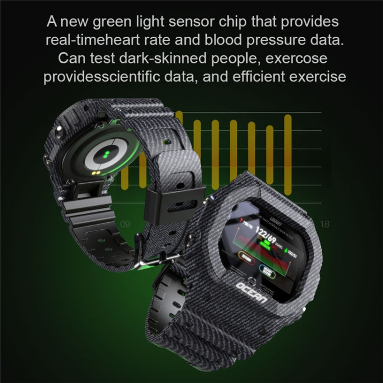 Lokmat OCEAN 1.14 inch TFT Touch Screen IP68 Water-resistant Smart Watch, Support Information Reminder / Sleep Monitor / Sport Record(Camouflage Green)