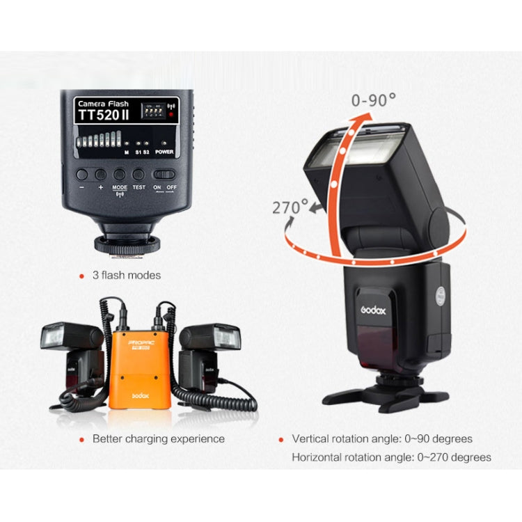 Godox TT520II 433MHZ Wireless 1/300s-1/2000s HSS Flash Speedlite Camera Top Fill Light for Canon / Nikon DSLR Cameras(Black) - free shipping - PMC Jewellery - Order now!