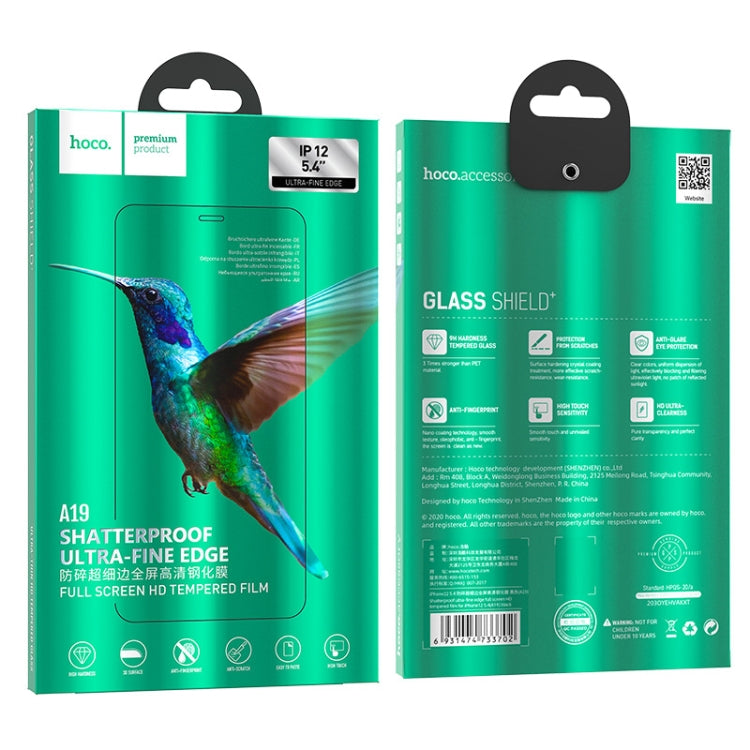 For iPhone 12 Pro Max hoco 0.33mm 2.5D Shatterproof Ultra-fine Edge Full-screen HD Tempered Film(Black) - iPhone 12 Pro Max Tempered Glass by hoco | Online Shopping South Africa | PMC Jewellery | Buy Now Pay Later Mobicred
