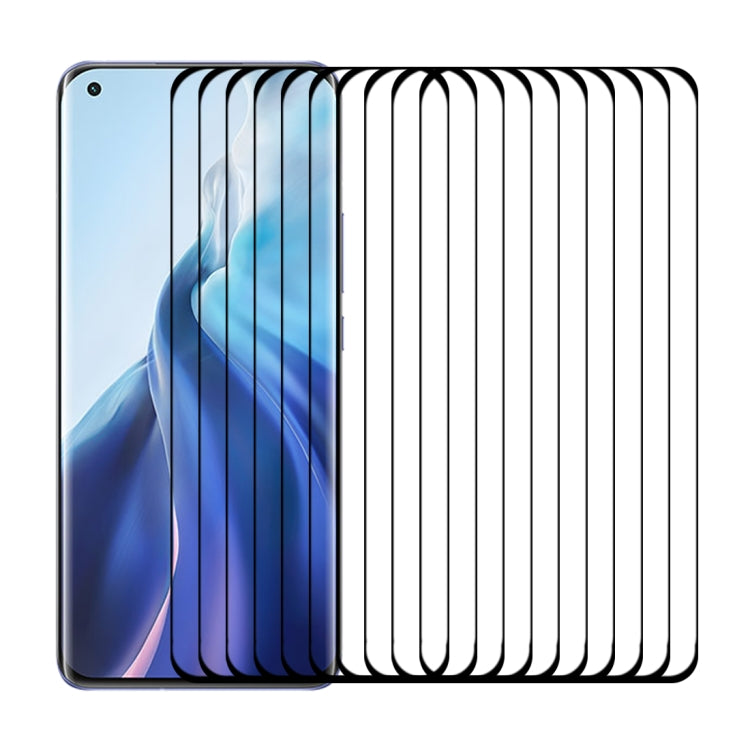 For Xiaomi Mi 11 (Full Glue) 25 PCS 9H HD 3D Curved Edge Tempered Glass Film(Black)