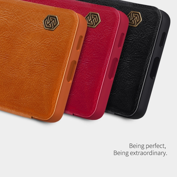 For Samsung Galaxy S21 Ultra 5G NILLKIN QIN Series Crazy Horse Texture Horizontal Flip Leather Case with Card Slot(Black)