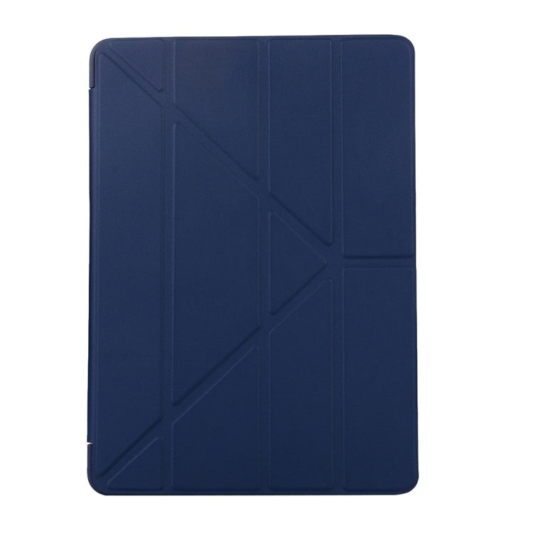 For iPad 10.2 2021 / 2020 / 2019 TPU Horizontal Deformation Flip Leather Case with Holder(Blue)