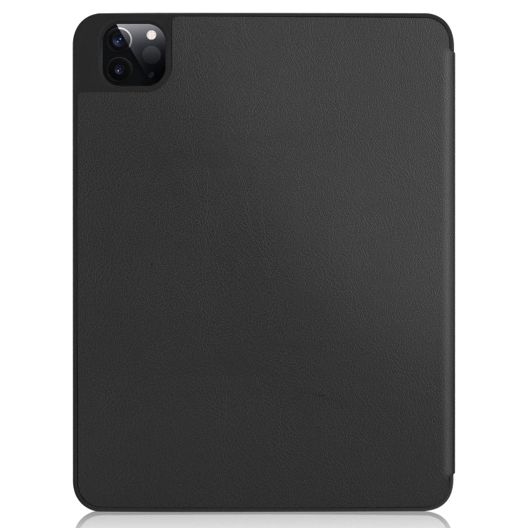 For iPad Pro 11 2022 / 2021 Pure Color Horizontal Flip TPU + PU Leather Tablet Case with Three-folding Holder & Sleep / Wake-up Function & Pen Slot(Black)