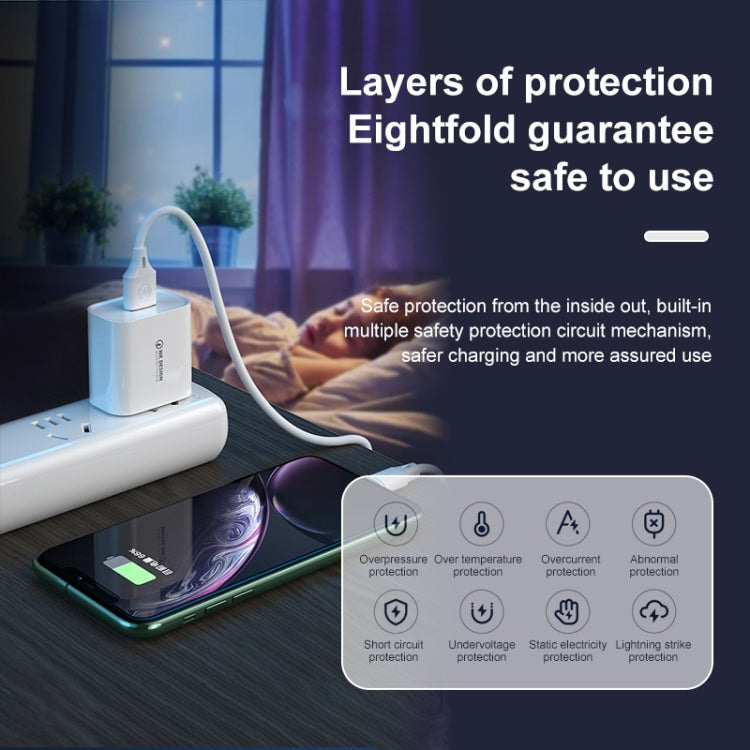 WK WP-U57 Max 18W Maxspeed QC3.0 Fast Charger + USB to Micro USB Data Cable, Plug Type:EU Plug - free shipping - PMC TechLife - Order now!