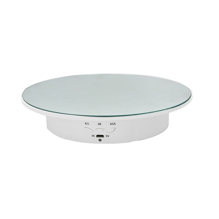 20cm USB Electric Rotating Turntable Display Stand Video Shooting Props Turntable for Photography, Load: 8kg(White Mirror) - free shipping - PMC Jewellery - Order now!