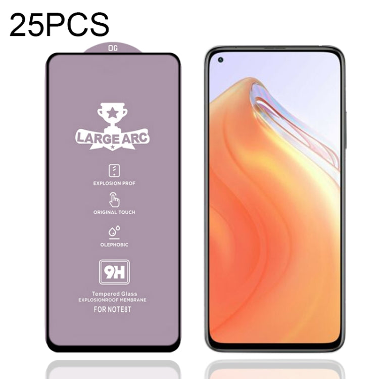 For Xiaomi Mi 10T 5G 25 PCS 9H HD Large Arc High Alumina Full Screen Tempered Glass Film