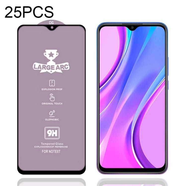 For Xiaomi Redmi 9 Prime 25 PCS 9H HD Large Arc High Alumina Full Screen Tempered Glass Film
