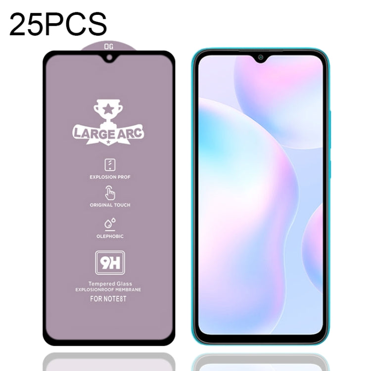 For Xiaomi Redmi 9i 25 PCS 9H HD Large Arc High Alumina Full Screen Tempered Glass Film