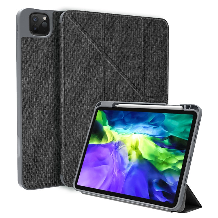 For iPad Pro 12.9 2022 / 2021 / 2020 Mutural Multi-fold Smart Leather Tablet Case(Black) - free shipping - PMC Jewellery - Order now!