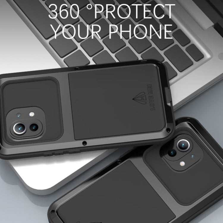 For Xiaomi Mi 11 LOVE MEI Metal Shockproof Water-resistant Dustproof Protective Case without Glass(Red)