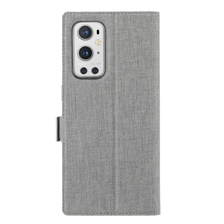 For OnePlus 9 Pro ViLi K Series Shockproof TPU + PU Leather Magnetic Buckle Horizontal Flip Case with Card Slots & Wallet & Holder(Grey)