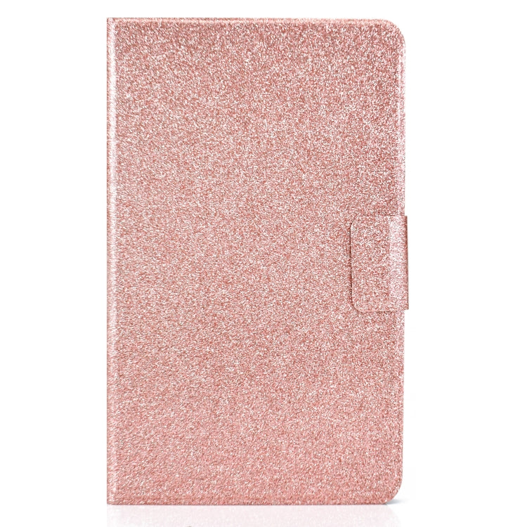 For Samsung Galaxy Tab A7 Lite T220 Glitter Horizontal Flip Leather Case with Holder & Card Slots(Rose Gold)