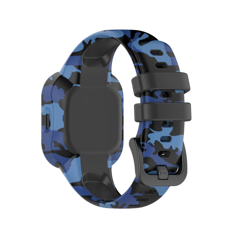 Compatible with Garmin Vivofit JR3 Silicone Printing Watch Band(Camouflage Blue) - Watch Bands by PMC Jewellery | Online Shopping South Africa | PMC Jewellery | Buy Now Pay Later Mobicred