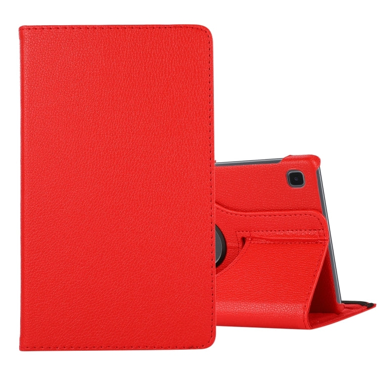 For Samsung Galaxy A7 Lite T220 360 Degree Rotation Litchi Texture Flip Leather Case with Holder(Red)