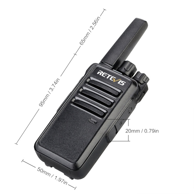 1 Pair RETEVIS RT68 2W 16CHS FRS Two Way Radio Handheld Walkie Talkie, US Plug(Black) - free shipping - PMC Jewellery - Order now!