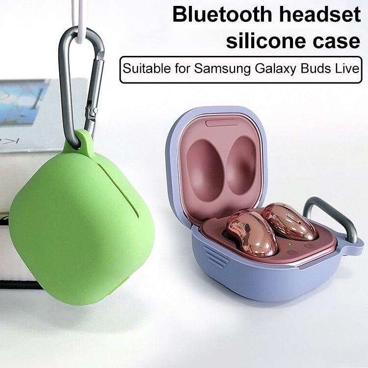 For Samsung Galaxy Buds Live / Pro Bluetooth Earphone Silicone Protective Case with Hook(Black)